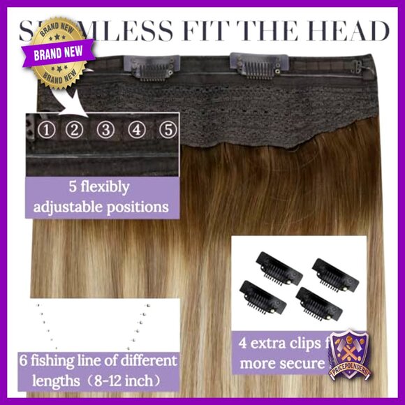 14 Inch Real Human Hair Extensions Clip In Invisible Wire 70g main image 5
